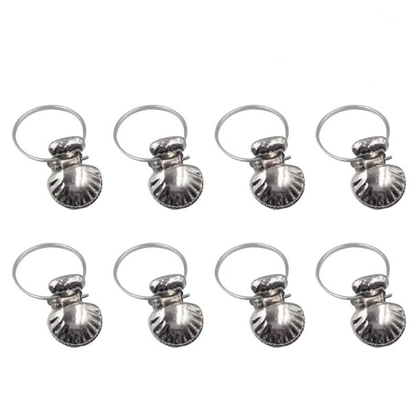 8 clips plateados de acero inoxidable para cortina de ventana, barra de cortina de ducha, anillos, ganchos para ropa y cortinas (plateados)