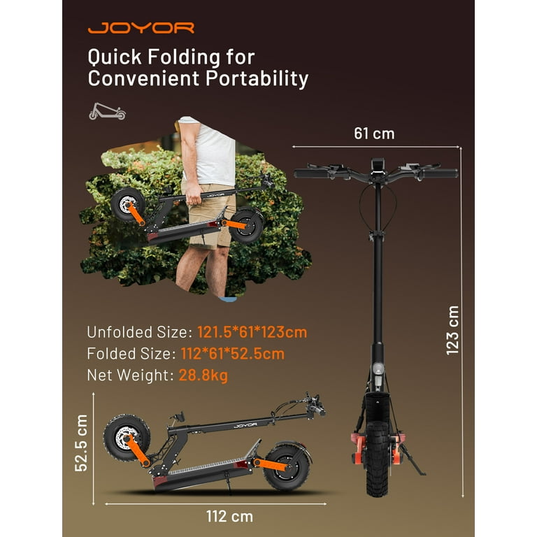 JOYOR S10-S-Z Electric Scooter, 1000W x 2 Dual Motor and Battery