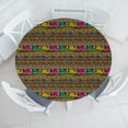 thumbnail image 3 of Ambesonne Colorful Fitted Round Tablecloth, Geometric Modern Tones, 45"- 56" Diameter, Multicolor, 3 of 5