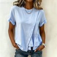 thumbnail image 7 of yillto Women Short Sleeve Tops Fashion Loose Blouses Fall Trendy Dressy Casual Shirts for Womens S-5XL, 7 of 7