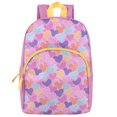 thumbnail image 2 of 17 Inch Heart Printed Backpack with Side Mesh Pockets and Front Zippered Pockets in Sweet Candy Hearts Print, 2 of 6