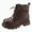 Brown, variant on Little Girl Boots Pull-On Lace-Up Comfort Combat with Side Zipper Ankle Boots for Toddler Girls Khaki,9(Toddler/Little Kid/Big Kid)