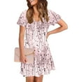 thumbnail image 7 of Summer Dresses for Women 2025 Women's Fashion Summer Print Short-sleeved V-neck Casual Dress, 7 of 7