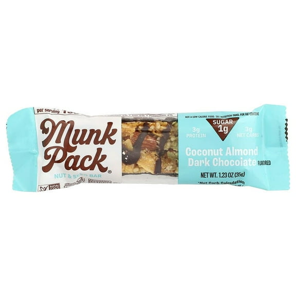 Munk Pack, Nut & Seed Bar, Coconut Almond Dark Chocolate, 1.23 oz Pack of 4