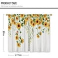 thumbnail image 2 of Wooden Farmhouse Sunflower Kitchen Curtains Rustic Country Wood Sunflower Small Short Cafe Window Curtains Flower Floral Plant Bathroom Drapes Treatment Tier Curtains 2 Panels (27.5x36 Inch), 2 of 6