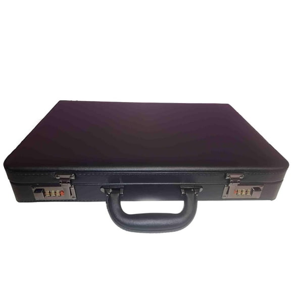Attache Case Dual Combination Lock Hard Side Briefcase, Black