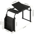 thumbnail image 6 of Jnismy Overbed Table with Wheels Portable Rolling Queen Size Mobile Bed Desk with Adjustable Tilt Stand Standing Laptop Cart,Side Bookshelf _Black, 6 of 12