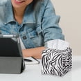 thumbnail image 5 of Psesaysky Square Tissue Box Holder, Waterproof Pu Leather Tissue Box Cover with Metal Button Zebra Napkin Holder Organizer for Bathroom, Bedroom, Hotel, Office Desk 5.1"X5.1"X5.5", 5 of 7