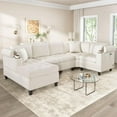 thumbnail image 3 of Modern U-Shaped Sectional Sofa 115.7" Corner Sectional Living Room Couch Oversized Sectional with with Built-in Cup Holders, Storage Space and USB Ports for Living Room, 3 of 8