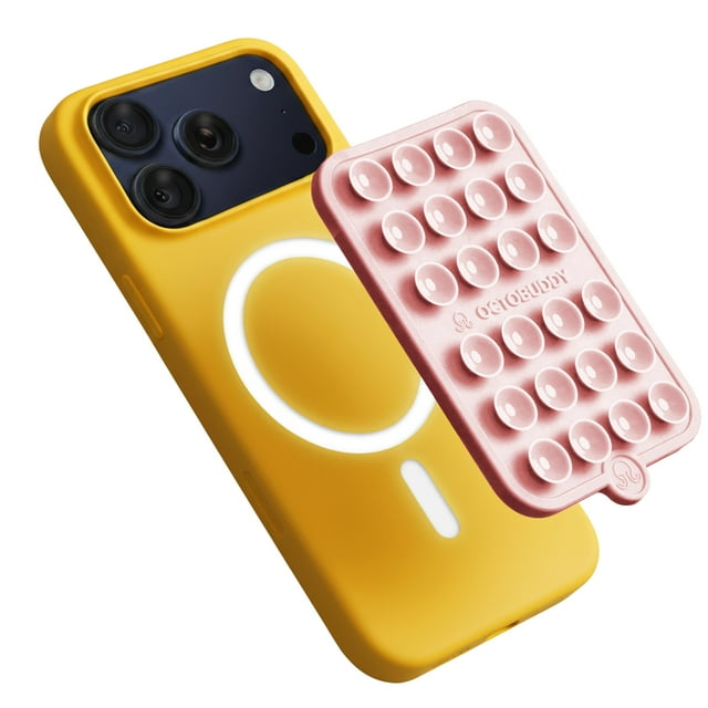 OCTOBUDDY - Imán doble magnético y soporte para teléfono con ventosa - Soporte móvil de silicona compatible con magnética, selfies y videos manos