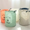 thumbnail image 3 of Dirty Clothes Washing Storage Basket Foldable Waterproof Cute Toy Storage Barrels Laundry Bags with Handles, 3 of 7