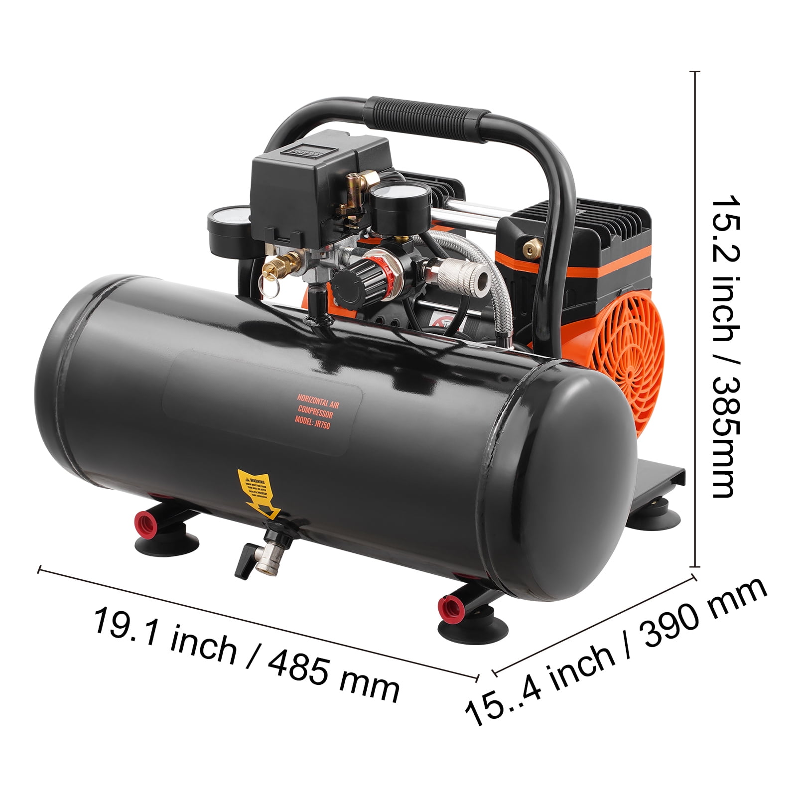 KFFKFF Air Compressor with 2 Gallon Steel Tank, 1HP & 2.1 CFM at 8bar, Oil-Free Operation & Maximum 120PSI, 81dB for Quiet Performance, Ideal for Auto Maintenance, Tire Filling