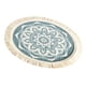thumbnail image 4 of Mantel individual redondo de algodón y poliéster, redondo, suave, cómodo, tejido con borlas para decoración de cocina, A L, 4 of 13
