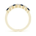 thumbnail image 2 of ANGARA Natural Half Eternity Seven Stone Sapphire and Diamond Wedding Ring in 14K Yellow Gold for Women (Size-3mm) | September Birthstone, Anniversary, Jewelry Gift for Women | Natural Sapphire Ring, 2 of 11