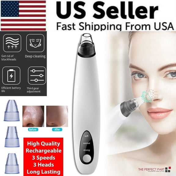 Pinkiou Electric Blackhead Vacuum Pore Cleaner Acne Pimple Remover Strong Suction Tool Electric Blackhead Remover Pore Vacuum Suction Diamond Dermabrasion Face Cleaner