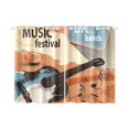thumbnail image 3 of MKHERT Retro Guitar with Music Window Curtains Kitchen Curtain Room Bedroom Drapes Curtains 26x39 inch, 2 Piece, 3 of 3