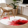 thumbnail image 5 of Round Area Rug-3ft Gradient Red Flower Non Slip Washable Circle Carpet Soft Large Floor Rugs for Living Room Bedroom Nursery Office, 5 of 9