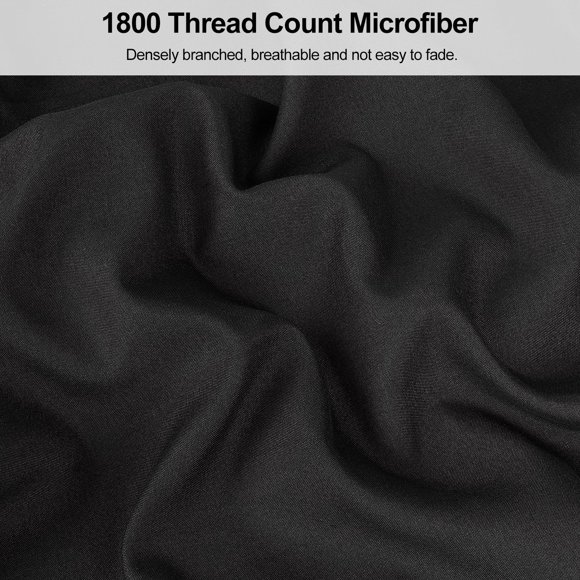 Lirex Pillow Cases (2 Pack) 1800 Thread Count Embroidered Standard Size Soft Brushed Microfiber Pillowcases Machine Washable Wrinkle Free Breathable (Black Standard)