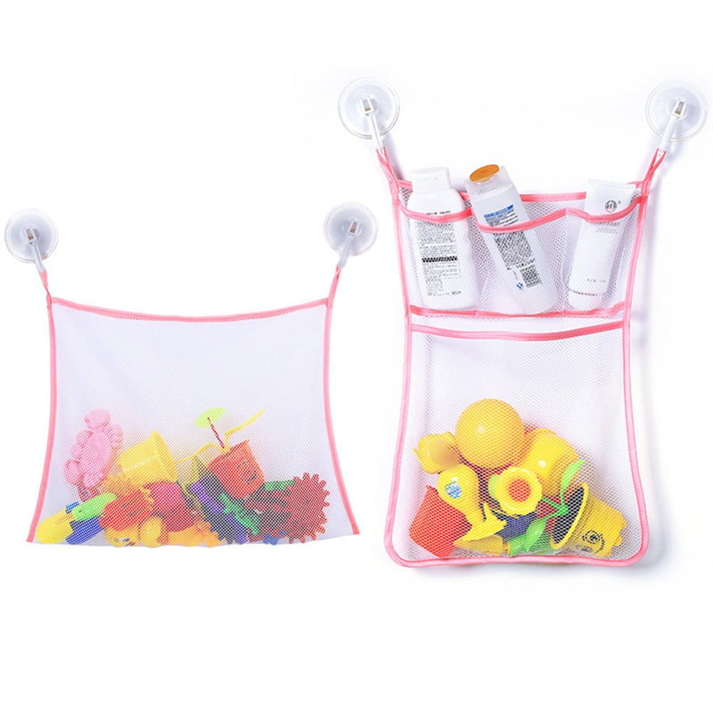 2 Pack Bath Toy Organizers, TRIANU Toy Holder Storage Bags Bath Toy