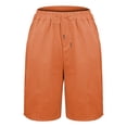 thumbnail image 4 of Women's High-Waisted Linen Shorts - Summer Casual Wide-Leg Knee-Length Shorts with Pockets | Yubnlvae | Women Linen Shorts Casual Summer Knee Length Wide Leg High Waisted (Orange | 3XL), 4 of 8