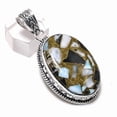 thumbnail image 2 of Natural Copper Larimar Gemstone 925 Steling Silver Jewelry Pendant 2.21", 2 of 2