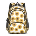 thumbnail image 2 of White Sunflower Backpack for School,Cute School Bag,Schoolbag with Adjustable Shoulder Straps & Padded Back,16.9 Inch, 2 of 5