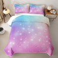 thumbnail image 2 of jejeloiu Rainbow Star Pattern Twin Quilt Set Kids,Abstract Galaxy Twin Coverlet Set For Girls,2 Pieces, 2 of 7
