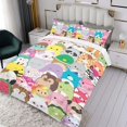 thumbnail image 3 of Squishmallows Conjunto de sábanas temático, trío de piezas, cómodo y amigable con la piel, diseño único, regalo de decoración para el hogar para familiares, amigos y fans,140X210cm, 3 of 6