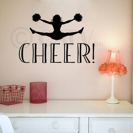 - Cheer! Decal wall saying vinyl lettering art decal quote sticker home decal cheerleader