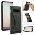 thumbnail image 1 of TOP SHE Case for Samsung Galaxy S10 (SM-G973) Cell Phone (6.1 Inch) - Synthetic Leather Protective Case with Card Slot / Kickstand, Slim Fit Lightweight Simple Fashion Cover (Black), 1 of 7