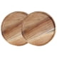 thumbnail image 1 of Paquete de 2 platos llanos de madera de Acacia, platos redondos de madera, fácil limpieza y ligeros para platos, aperitivos y postres, 1 of 6