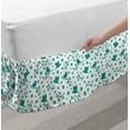 thumbnail image 2 of Nature Bed Skirt, Spring Theme Birds on Sakura Branches Along Cherry Blossoms Monochrome Illustration, Elastic Bedskirt Dust Ruffle Wrap Around for Bedding Decor, 4 Sizes, Teal White, by Ambesonne, 2 of 2