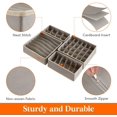 thumbnail image 3 of Lifewit Drawer Organizer for Underwear Fabric Dresser Storage Bins for Bra, 4 Packs Light Gray, 3 of 7