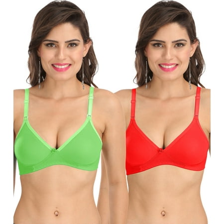 

Ossirrio Women s Everyday Non Padded Non Wired 3/4th Coverage T-Shirt Bra with Free Transparent Strap