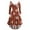 Orange, variant on Herrnalise Women’s Dresses Summer 2024 Long Sleeve Christmas Printed Furry V-Neck Draw Back Swing Party Dress S-2XL