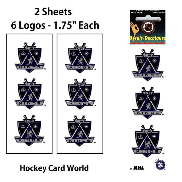 Autocollants Logo Los Angeles Kings 1,75 Pouces (Lot de 2 Feuilles)
