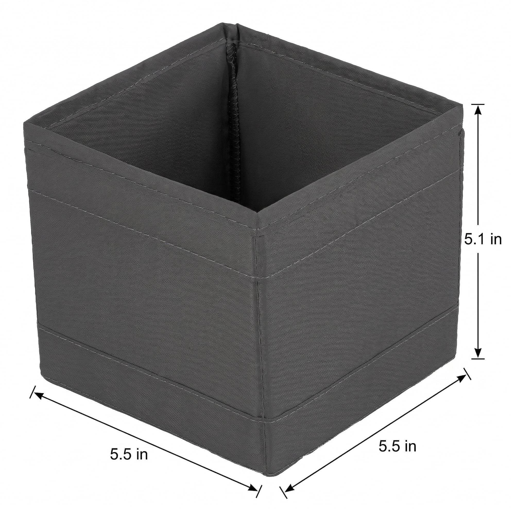 Unique Bargains 1pc Fabric Storage Bin for Shelves Closet Grey 5.5*5.5*5.1in