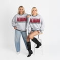 thumbnail image 6 of Women's Gameday Couture Gray Alabama Crimson Tide Oversized Showdown Ringer Stripe Sweatshirt, 6 of 6