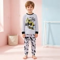 thumbnail image 2 of Xudanell Boys Pajamas 100% Cotton Toddler Clothes Set Planet Dinosaur Long Sleeve Sleepwear 2 Piece Kids Pjs Dark Gray,Size 2-3 Years, 2 of 9