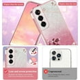 thumbnail image 4 of Soft Floral Phone Case for Samsung Galaxy S21 FE 5G Case Clear Silicone Slim, Luxury Aesthetic Samsung S21 FE Case Gliiter for Women Purple Cover Shockproof (Pink), 4 of 14