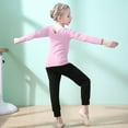 thumbnail image 4 of KyCheLot Girls Athletic Set Dance V Neck Long Sleeve Shirts Ankle Length Pants Sports Activewear 3-13 Years, 4 of 7