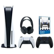 Sony Playstation 5 Disc Version Console with Extra Black Controller, Black PULSE 3D Headset and Surge FPS Grip Kit With Precision Aiming Rings Bundle