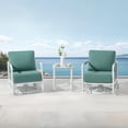 thumbnail image 6 of 3 Piece Outdoor Swivel Rocker Chair Set, 360° Swivel Rocking Patio Chairs with Side Table, Aluminum Frame, 6" Thick Cushions, 380 lbs Capacity for Porch, Deck, Backyard, Balcony, 6 of 9