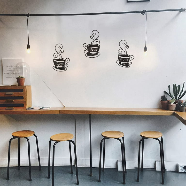Kitchen Coffee Cup Sticker Black Wall Decal Love Home Decor Tea Room Mug  Table
