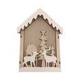 thumbnail image 2 of Decoración navideña, adornos navideños, regalos navideños, suministros decorativos navideños, casa de madera pequeña luminosa, árbol de Navidad colorido, pequeño colgante decorativo DIY., 2 of 8