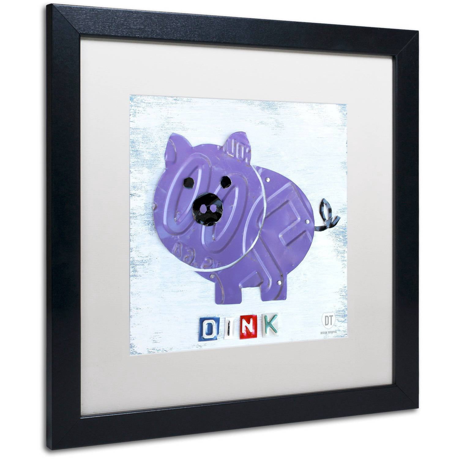 Trademark Fine Art 'Oink the Pig' Canvas Art by Design Turnpike, White Matte, Black Frame