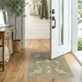 thumbnail image 2 of ODIKA Ripple Bunny Whimsical Mushroom Motif Sage Ivory Doormat Bedside for Bedroom, Nursery, RV, Pet Friendly & Kids Safe, 2 of 7