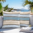 thumbnail image 5 of Waterproof Throw Pillow Covers Set of 2, 18x18 Inch Blue Wood Grain Decorative Pillowcases Outdoor Pillow Slip Cushion Covers Set for Couch Tent Vintage Country Watercolor Striped, 5 of 7