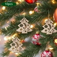 thumbnail image 6 of Abbraccia 10x Christmas Wood Slices Unfinished Wooden Cutouts Wood Piece Hanging Ornaments Gift Tags Christmas Decoration for DIY, 6 of 10