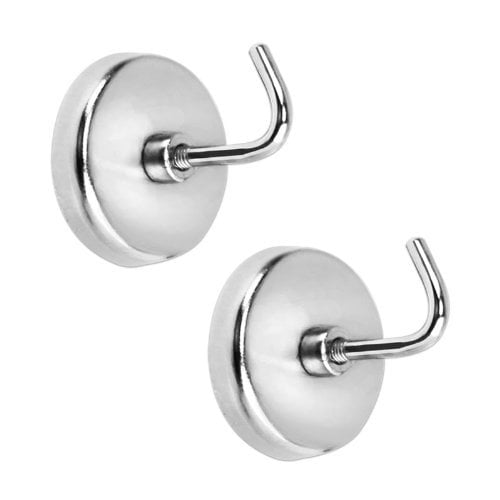 Ram-Prokxgj 2-Piece Extra-Strong Chrome Plated Magnetic Hook Set or Office Universal Use for Kitchen 8 Lb. Capacity Garage 